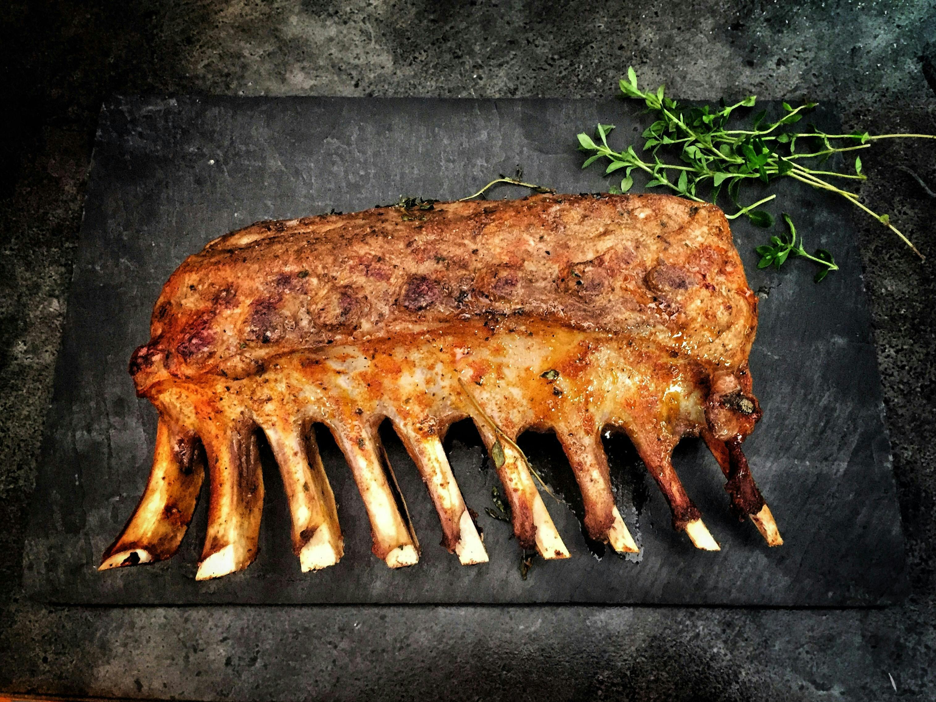 Image of a rack of lamb meat